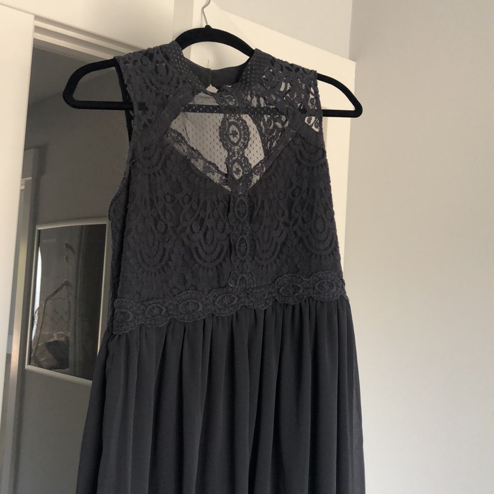 Gray lace dress